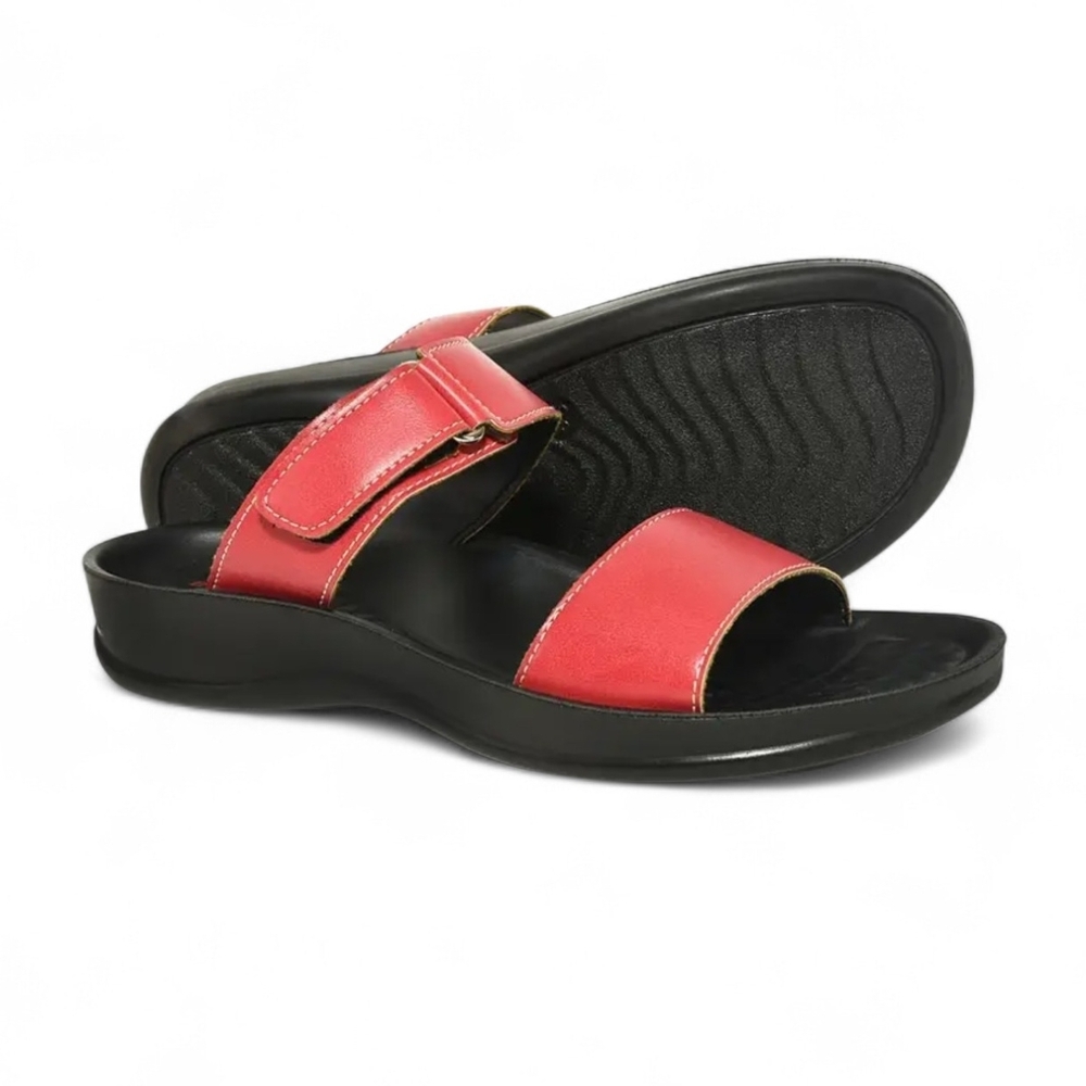 Aero Soft Orthotic Comfort Slide Sandals - Red
